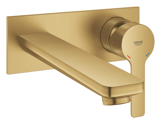 Grohe Lineare 2-Loch-Waschtischbatterie 23444, Wandmontage, Fertigmontageset, Ausladung 207 mm (cool sunrise gebürstet)