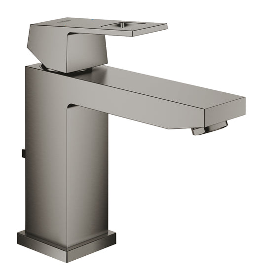 Grohe Eurocube Einhand-Waschtischbatterie 23445, M-Size, mit Zugstangen-Ablaufgarnitur (hard graphite gebürstet)