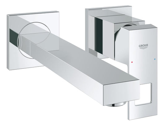 Grohe Eurocube 2-Loch-Waschtischbatterie 23447, Wandmontage, Fertigmontageset (chrom)