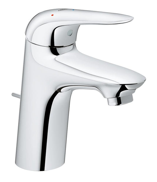 Grohe Eurostyle Einhand-Waschtischbatterie 23709, S-Size, Mittelstellung kalt, mit Zugstangen-Ablaufgarnitur (chrom)
