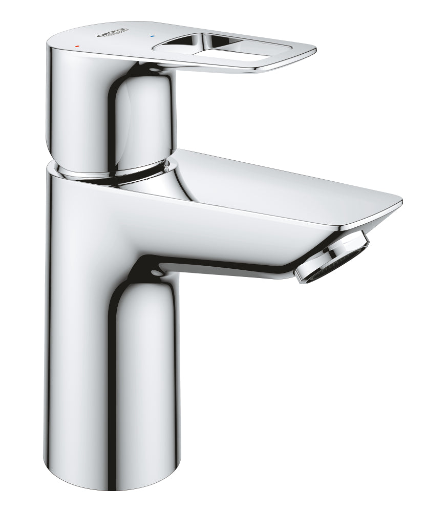 GROHE BauLoop Einhand-Waschtischbatterie 23883, S-Size, Mittelstellung kalt, mit Push-open Ablaufgarnitur (chrom)
