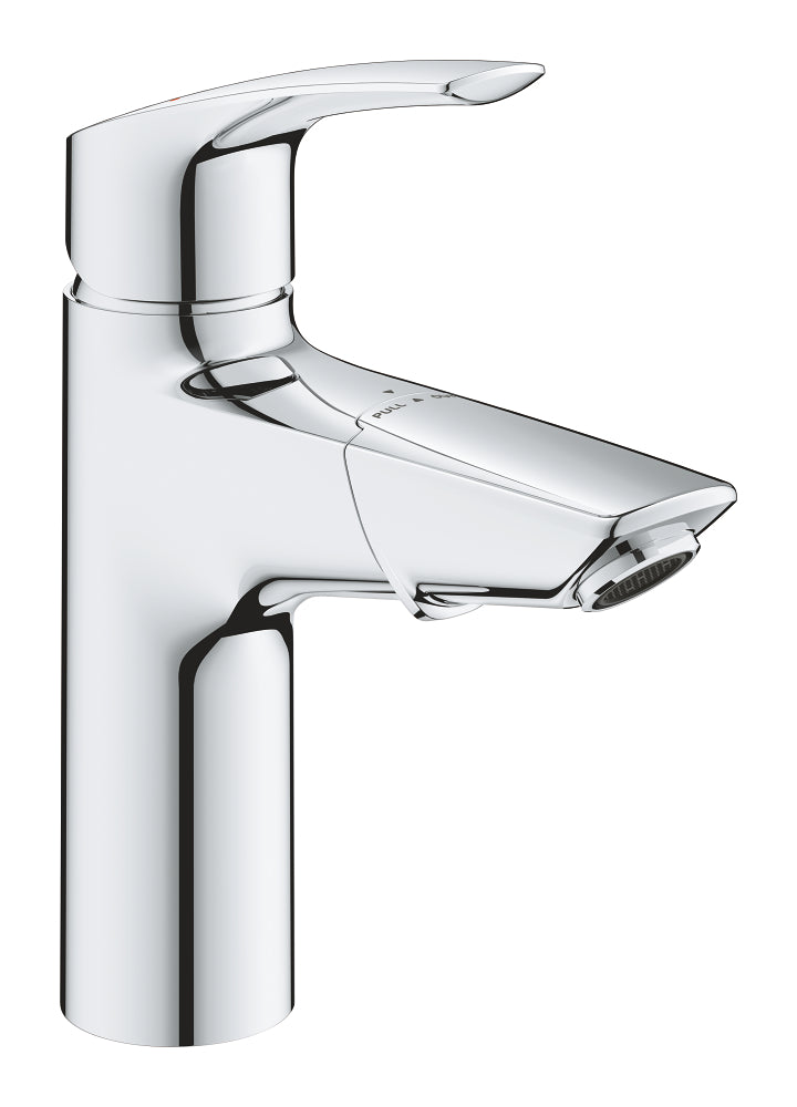 Grohe Eurosmart Einhand-Waschtischbatterie 23976, M-Size, herausziehbarer Auslauf, mit Push-Open Ablaufgarnitur (chrom)