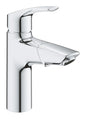 Grohe Eurosmart Einhand-Waschtischbatterie 23976, M-Size, herausziehbarer Auslauf, mit Push-Open Ablaufgarnitur (chrom)