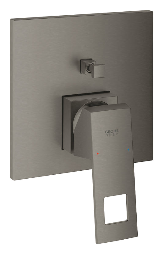Grohe Eurocube Einhand-Wannenbatterie 24062, Fertigmontageset für Rapido SmartBox (hard graphite gebürstet)
