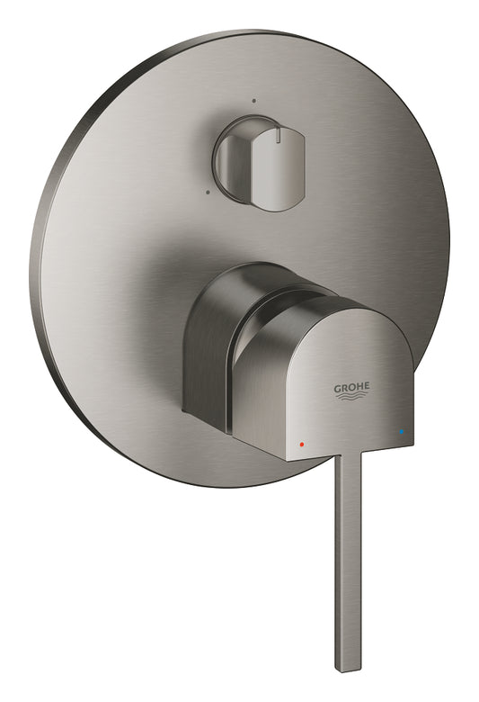 Grohe Plus Einhandbatterie 24093 mit 3-Wege Umstellung, Fertigmontageset für Rapido SmartBox (hard graphite gebürstet)