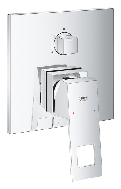 Grohe Eurocube Einhandbatterie 24094 mit 3-Wege-Umstellung, Fertigmontageset für Rapido SmartBox (chrom)