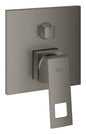 Grohe Eurocube Einhandbatterie 24094 mit 3-Wege Umstellung, Fertigmontageset für Rapido SmartBox (hard graphite gebürstet)