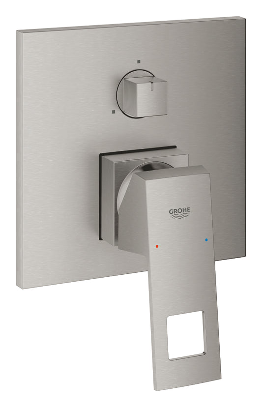 Grohe Eurocube Einhandbatterie 24094 mit 3-Wege Umstellung, Fertigmontageset für Rapido SmartBox (supersteel)