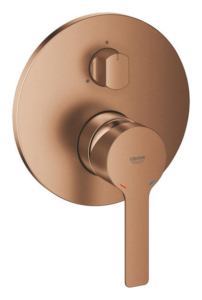 Grohe Lineare Einhandbatterie 24095 mit 3-Wege Umstellung, Fertigmontageset für Rapido SmartBox (warm sunset gebürstet)