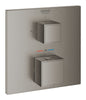 Grohe Grohtherm Cube Thermostat-Brausebatterie mit integrierter 2-Wege-Umstellung 24154, Fertigmontageset für Rapido SmartBox (hard graphite gebürstet)