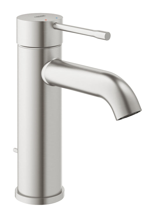 Grohe Essence Einhand-Waschtischbatterie 24171, S-Size, mit Zugstangen-Ablaufgarnitur (supersteel)