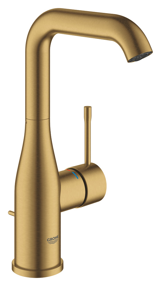 Grohe Essence Einhand-Waschtischbatterie 24174, L-Size, U-Auslauf, mit Zugstangen-Ablaufgarnitur (cool sunrise gebürstet)