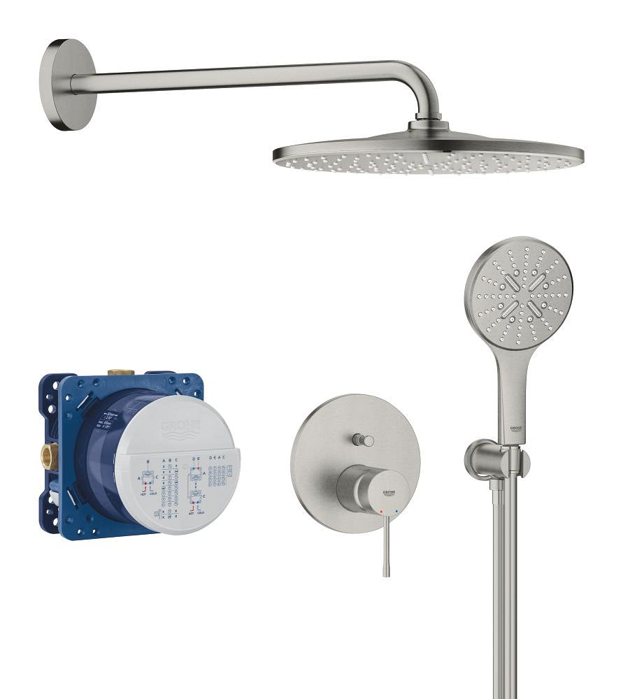 Grohe Essence Duschsystem Unterputz 25287 mit Rainshower Mono 310 (supersteel)