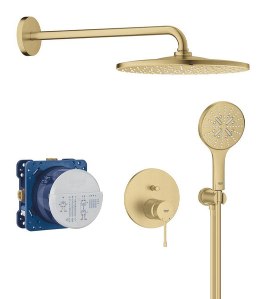 Grohe Essence Duschsystem Unterputz 25287 mit Rainshower Mono 310 (cool sunrise gebürstet)