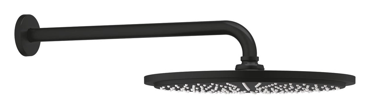 Grohe Rainshower Cosmopolitan 310 Kopfbrause-Set 26066, Brausearm 380 mm, 1 Strahlart, 8 l/min (phantom black)