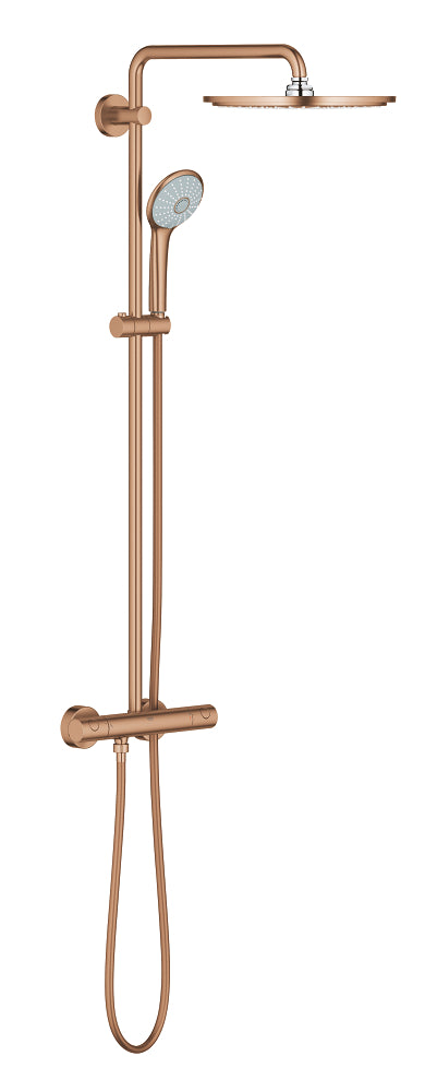 Grohe Euphoria System 310 Duschsystem 26075 mit Thermostatbatterie für die Wandmontage (warm sunset gebürstet)