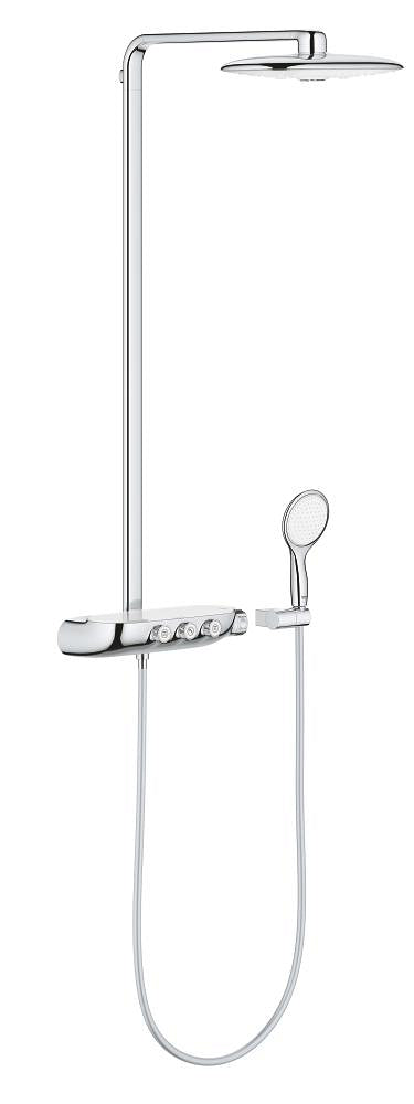 Grohe Rainshower System SmartControl 360 Duo Duschsystem 26250 mit Thermostatbatterie für die Wandmontage (chrom/moon white)