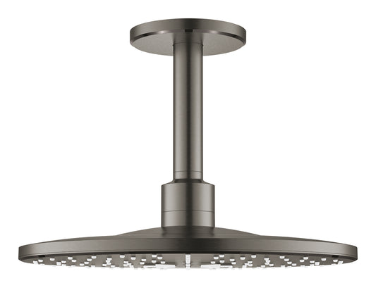 Grohe Rainshower SmartActive 310 Kopfbrause-Set 26477, Deckenauslass 142 mm, 2 Strahlarten (hard graphite gebürstet)