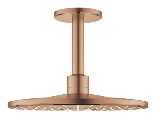 Grohe Rainshower SmartActive 310 Kopfbrause-Set 26477, Deckenauslass 142 mm, 2 Strahlarten (warm sunset gebürstet)