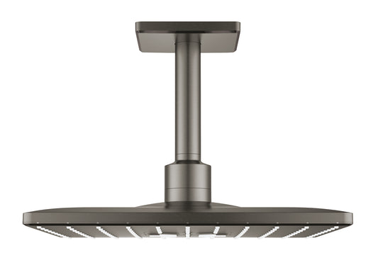 Grohe Rainshower SmartActive 310 Cube Kopfbrause-Set 26481, Deckenauslass 142 mm, 2 Strahlarten (hard graphite gebürstet)