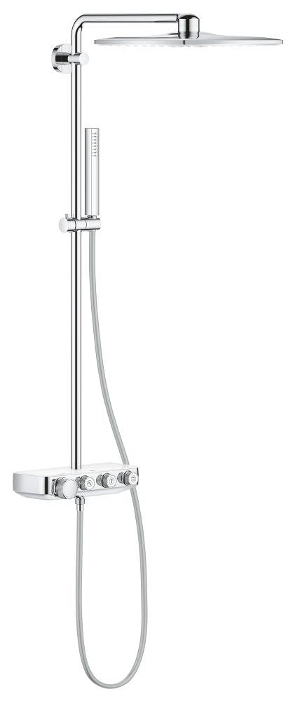 Grohe Euphoria SmartControl System 310 Cube Duo Duschsystem 26508 mit Thermostatbatterie für die Wandmontage (chrom/moon white)