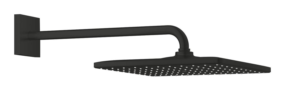 Grohe Rainshower Mono 310 Cube Kopfbrause-Set 26564, Brausearm 422 mm, 1 Strahlart (matt black)