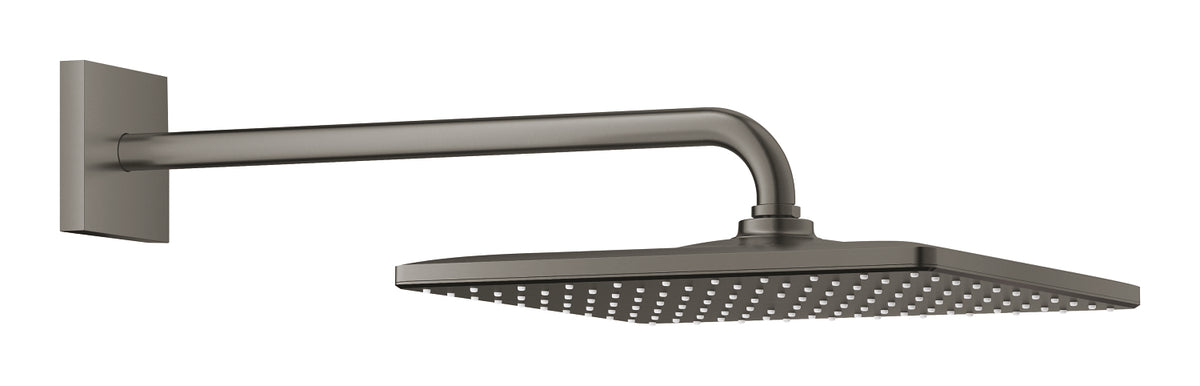 Grohe Rainshower Mono 310 Cube Kopfbrause-Set 26564, Brausearm 422 mm, 1 Strahlart (hard graphite gebürstet)