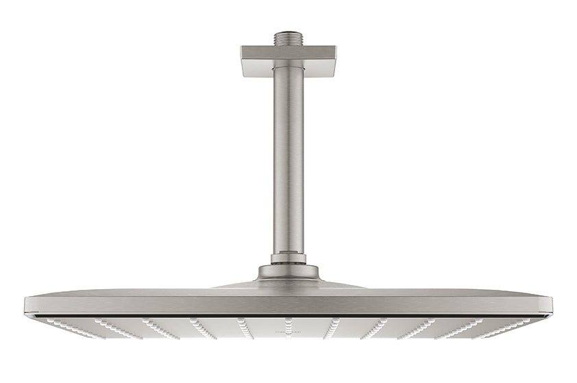 Grohe Rainshower Mono 310 Cube Kopfbrause-Set 26566, Deckenauslass 142 mm, 1 Strahlart (supersteel)