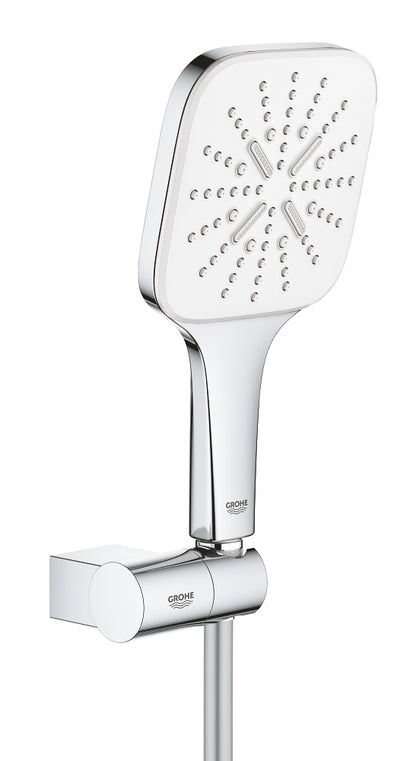 Grohe Rainshower SmartActive 130 Cube Wandhalterset 26588, 3 Strahlarten, 8,5 l/min (moon white/chrom)