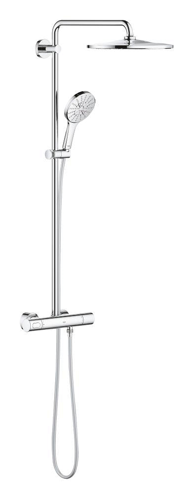 Grohe Rainshower SmartActive 310 Duschsystem 26647 mit Thermostatbatterie und Kopfbrause Rainshower Mono 310 (chrom)