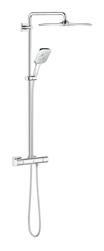 Grohe Rainshower SmartActive 310 Duschsystem 26649 mit Thermostatbatterie und Kopfbrause Rainshower Mono 310 Cube (chrom)