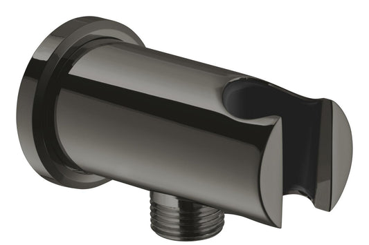 Grohe Rainshower Wandanschlussbogen 26658 mit Wandbrausehalter, runde Rosette (hard graphite)
