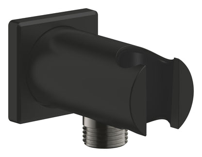GROHE Rainshower Wandanschlussbogen 26659 mit Wandbrausehalter, eckige Rosette (matt black)