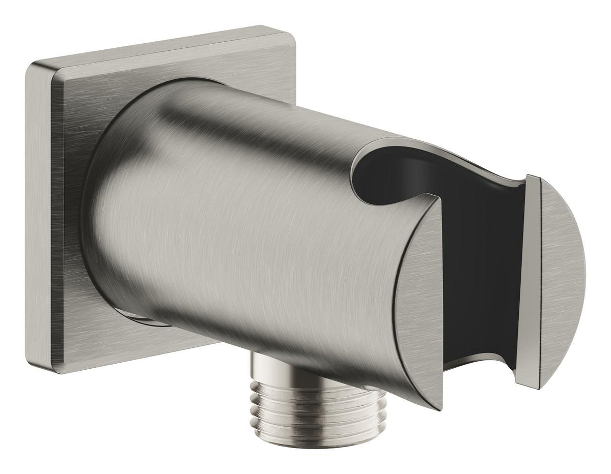 GROHE Rainshower Wandanschlussbogen 26659 mit Wandbrausehalter, eckige Rosette (supersteel)