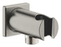 GROHE Rainshower Wandanschlussbogen 26659 mit Wandbrausehalter, eckige Rosette (supersteel)