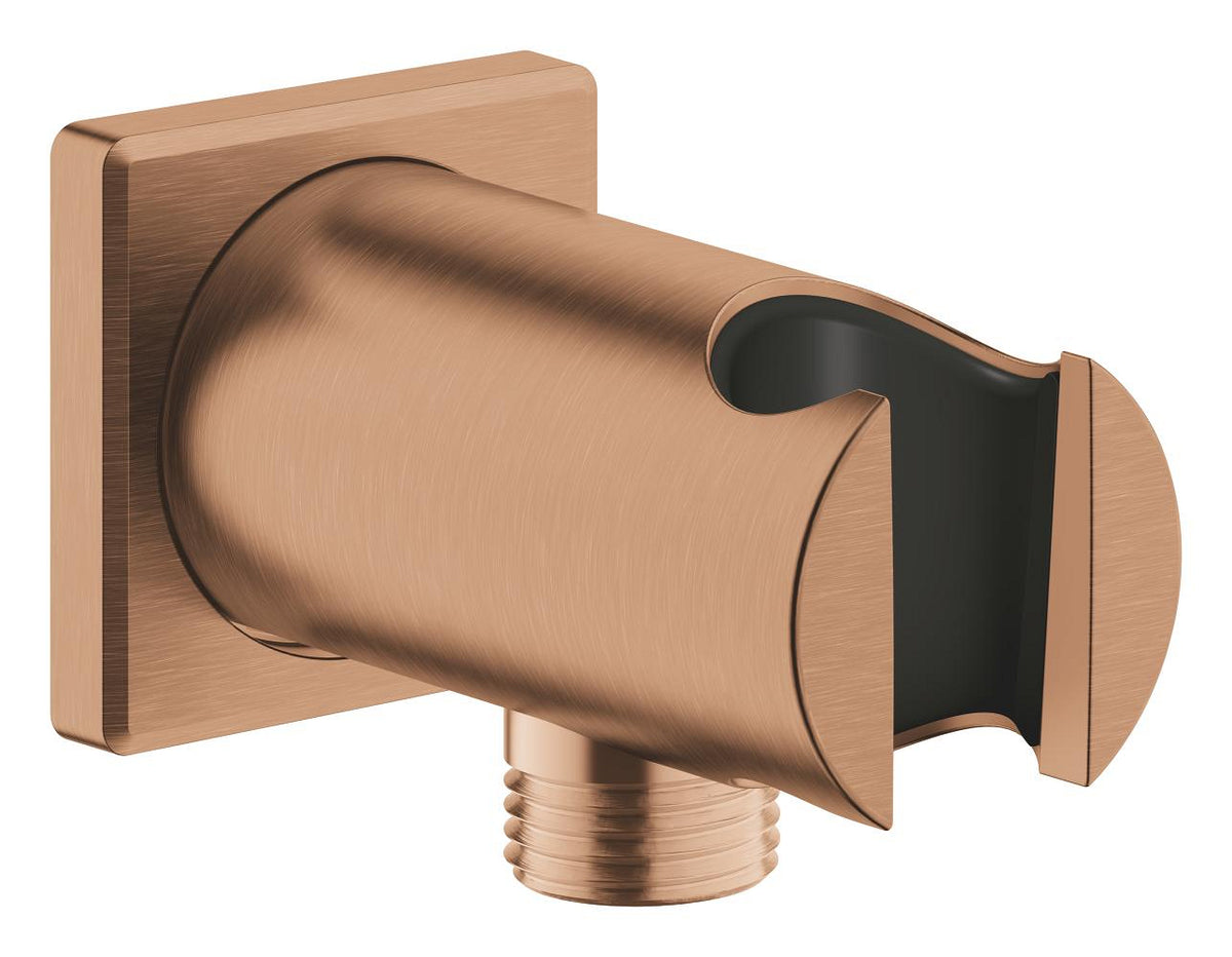 Grohe Rainshower Wandanschlussbogen 26659 mit Wandbrausehalter, eckige Rosette (warm sunset gebürstet)