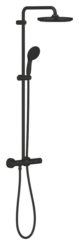 Grohe Tempesta System 250 Duschsystem 26670 mit Thermostatbatterie für die Wandmontage (matt black)
