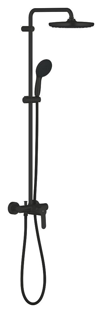 Grohe Tempesta System 250 Duschsystem 26673 mit Einhandmischer für die Wandmontage (matt black)