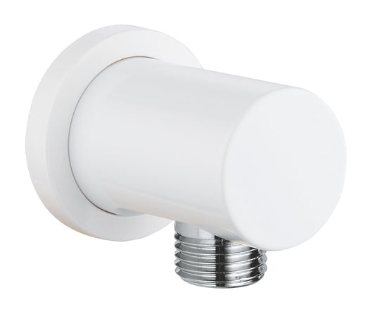 GROHE Rainshower Wandanschlussbogen 27057, runde Rosette (moon white/chrom)
