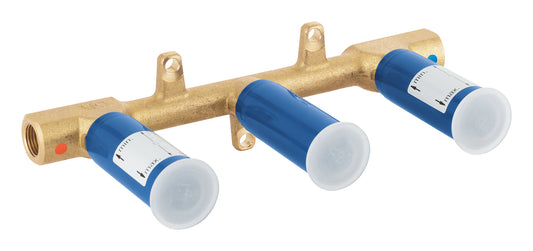 Grohe Zweihand-Unterputz-Universal-Einbaukörper 29025 für 3-Loch-Waschtischbatterien, mit Dichtmanschette