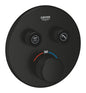 Grohe Grohtherm SmartControl Unterputz-Thermostat mit 2 Absperrventilen 29119, Fertigmontageset für Rapido SmartBox, rund (matt black)