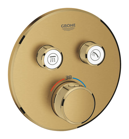 Grohe Grohtherm SmartControl Unterputz-Thermostat mit 2 Absperrventilen 29119, Fertigmontageset für Rapido SmartBox, rund (cool sunrise gebürstet)