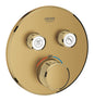 Grohe Grohtherm SmartControl Unterputz-Thermostat mit 2 Absperrventilen 29119, Fertigmontageset für Rapido SmartBox, rund (cool sunrise gebürstet)