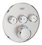 Grohe Grohtherm SmartControl Unterputz-Thermostat mit 3 Ventilen 29121, Fertigmontageset für Rapido SmartBox, rund (supersteel)