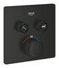 Grohe Grohtherm SmartControl Unterputz-Thermostat mit 2 Absperrventilen 29124, Fertigmontageset für Rapido SmartBox, eckig (matt black)