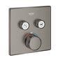 Grohe Grohtherm SmartControl Unterputz-Thermostat mit 2 Absperrventilen 29124, Fertigmontageset für Rapido SmartBox, eckig (hard graphite gebürstet)