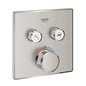 Grohe Grohtherm SmartControl Unterputz-Thermostat mit 2 Absperrventilen 29124, Fertigmontageset für Rapido SmartBox, eckig (supersteel)