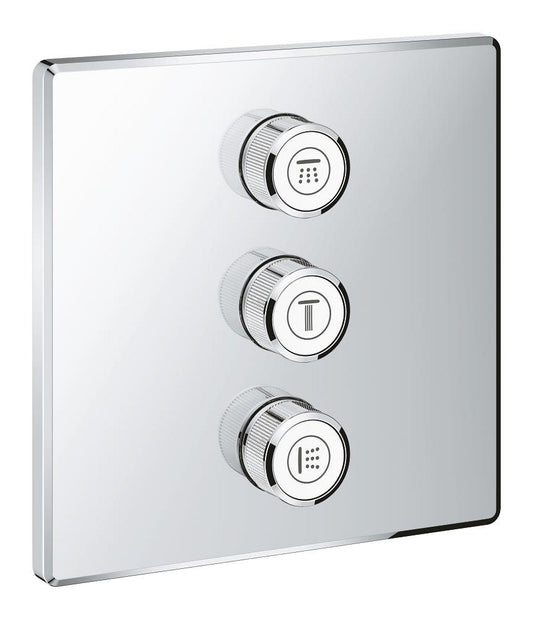 Grohe Grohtherm SmartControl 3-fach Unterputzventil 29127, eckig, Fertigmontageset für Rapido SmartBox (chrom)