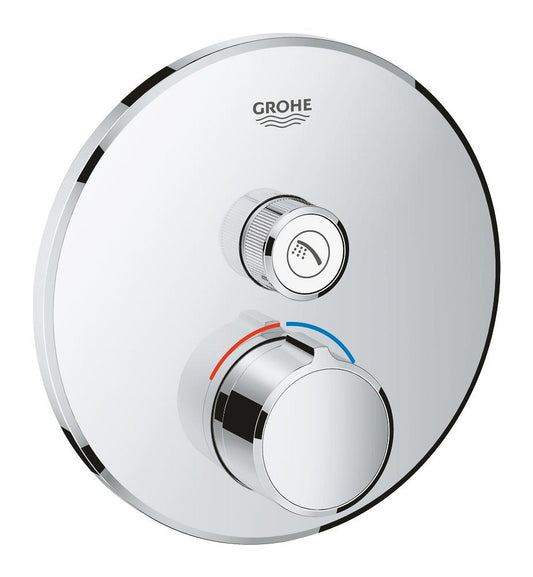 Grohe SmartControl Unterputzmischer 29144 mit 1 Absperrventil, Fertigmontageset für Rapido SmartBox, rund (chrom)