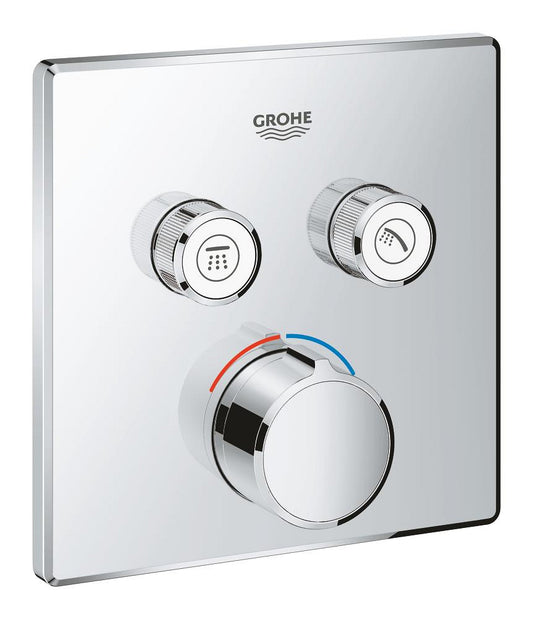 Grohe SmartControl Unterputzmischer 29148 mit 2 Absperrventilen, Fertigmontageset für Rapido SmartBox, eckig (chrom)